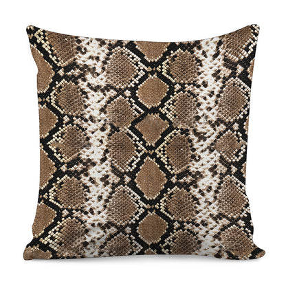 Brown Python Snakeskin Print Pillow Cover