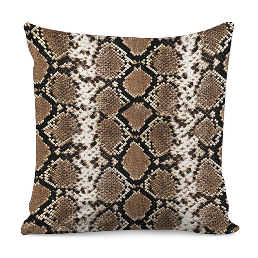 Brown Python Snakeskin Print Pillow Cover