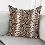 Brown Python Snakeskin Print Pillow Cover