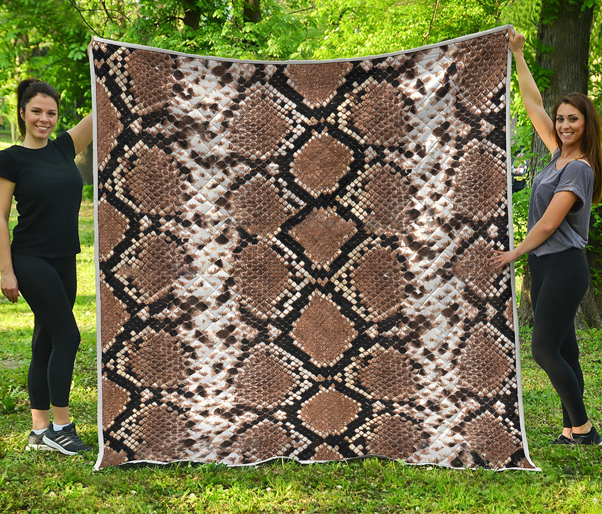 Brown Python Snakeskin Print Quilt