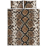 Brown Python Snakeskin Print Quilt Bed Set