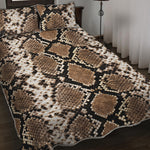 Brown Python Snakeskin Print Quilt Bed Set