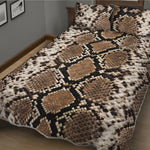 Brown Python Snakeskin Print Quilt Bed Set