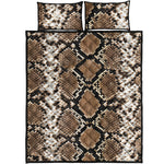 Brown Python Snakeskin Print Quilt Bed Set