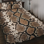 Brown Python Snakeskin Print Quilt Bed Set