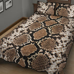 Brown Python Snakeskin Print Quilt Bed Set