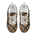 Brown Python Snakeskin Print White Sneakers