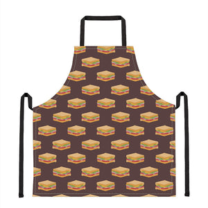 Brown Sandwiches Pattern Print Apron