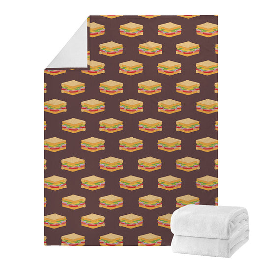 Brown Sandwiches Pattern Print Blanket