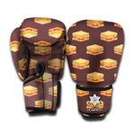Brown Sandwiches Pattern Print Boxing Gloves