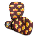 Brown Sandwiches Pattern Print Boxing Gloves