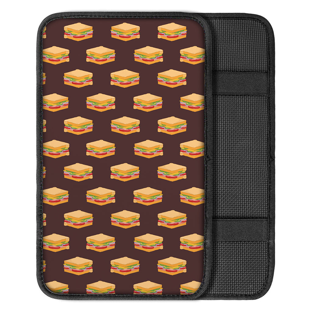 Brown Sandwiches Pattern Print Car Center Console Cover