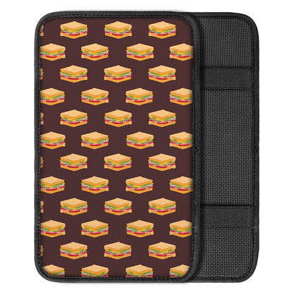 Brown Sandwiches Pattern Print Car Center Console Cover