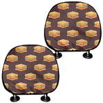 Brown Sandwiches Pattern Print Car Headrest Covers