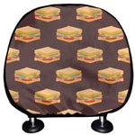 Brown Sandwiches Pattern Print Car Headrest Covers