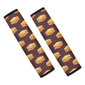 Brown Sandwiches Pattern Print Car Seat Belt Covers