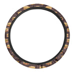 Brown Sandwiches Pattern Print Car Steering Wheel Cover