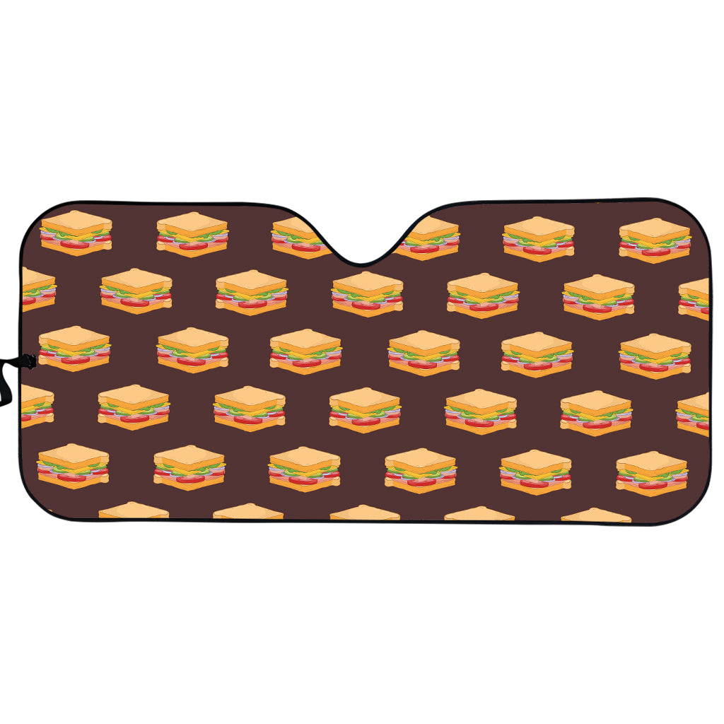 Brown Sandwiches Pattern Print Car Sun Shade