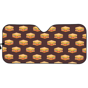 Brown Sandwiches Pattern Print Car Sun Shade