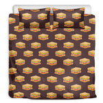 Brown Sandwiches Pattern Print Duvet Cover Bedding Set