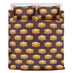 Brown Sandwiches Pattern Print Duvet Cover Bedding Set