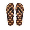 Brown Sandwiches Pattern Print Flip Flops