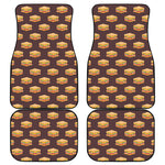Brown Sandwiches Pattern Print Front and Back Car Floor Mats