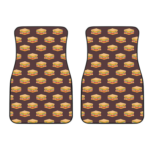 Brown Sandwiches Pattern Print Front Car Floor Mats