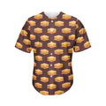 Brown Sandwiches Pattern Print Men's Baseball Jersey