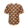 Brown Sandwiches Pattern Print Men's Baseball Jersey