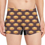 Brown Sandwiches Pattern Print Men's Boxer Briefs