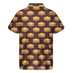 Brown Sandwiches Pattern Print Men's Short Sleeve Shirt
