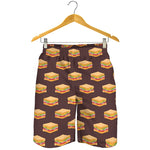 Brown Sandwiches Pattern Print Men's Shorts