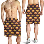 Brown Sandwiches Pattern Print Men's Shorts