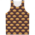 Brown Sandwiches Pattern Print Men's Tank Top
