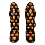 Brown Sandwiches Pattern Print Muay Thai Shin Guard