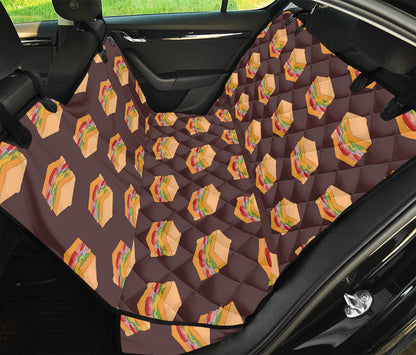 Brown Sandwiches Pattern Print Pet Car Back Seat Cover
