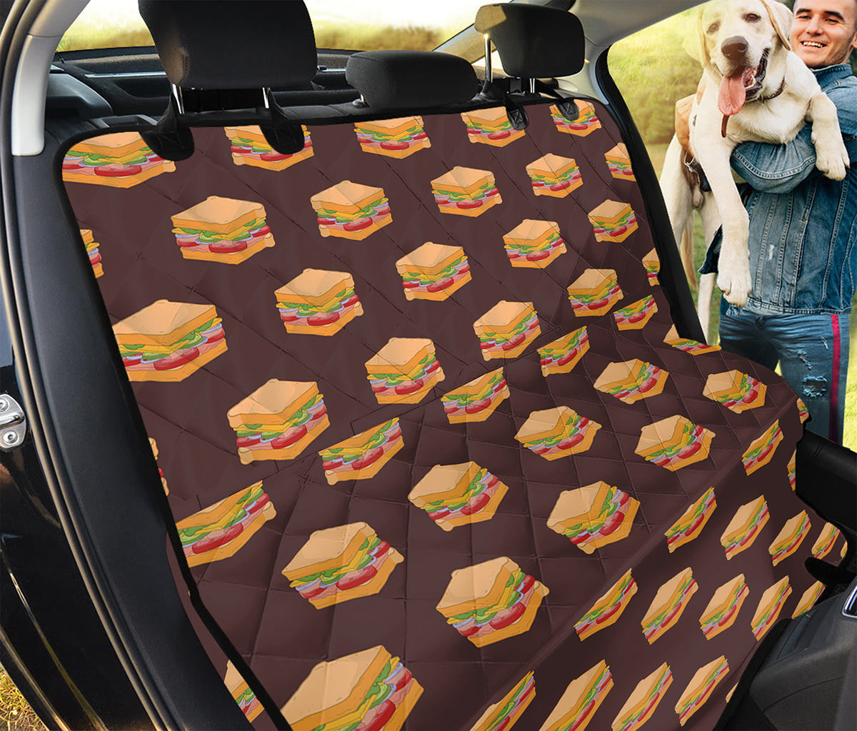 Brown Sandwiches Pattern Print Pet Car Back Seat Cover