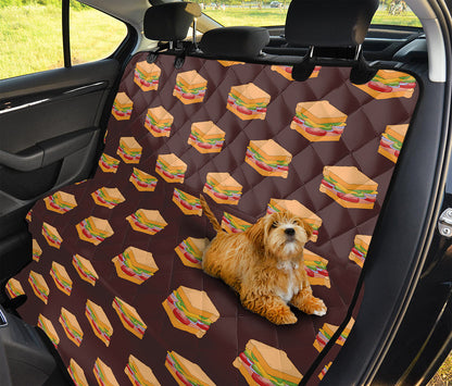 Brown Sandwiches Pattern Print Pet Car Back Seat Cover
