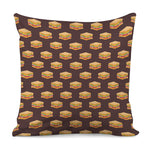 Brown Sandwiches Pattern Print Pillow Cover