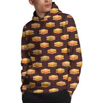 Brown Sandwiches Pattern Print Pullover Hoodie