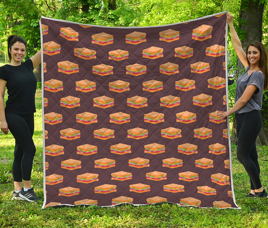 Brown Sandwiches Pattern Print Quilt
