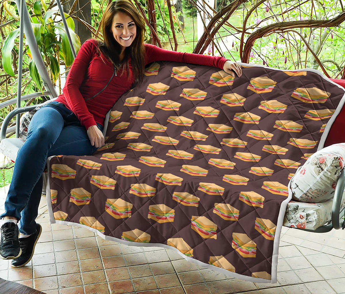 Brown Sandwiches Pattern Print Quilt