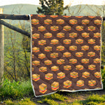 Brown Sandwiches Pattern Print Quilt