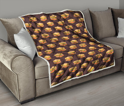 Brown Sandwiches Pattern Print Quilt