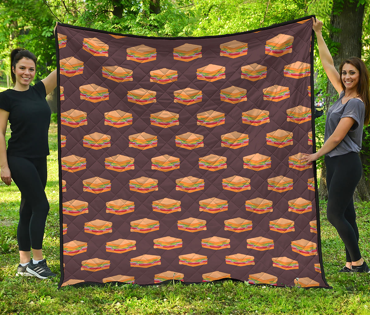Brown Sandwiches Pattern Print Quilt