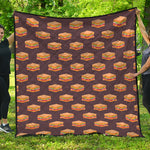 Brown Sandwiches Pattern Print Quilt