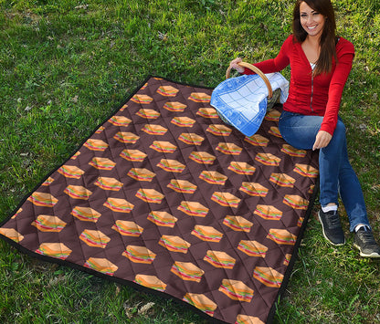 Brown Sandwiches Pattern Print Quilt