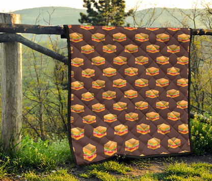 Brown Sandwiches Pattern Print Quilt