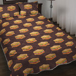 Brown Sandwiches Pattern Print Quilt Bed Set